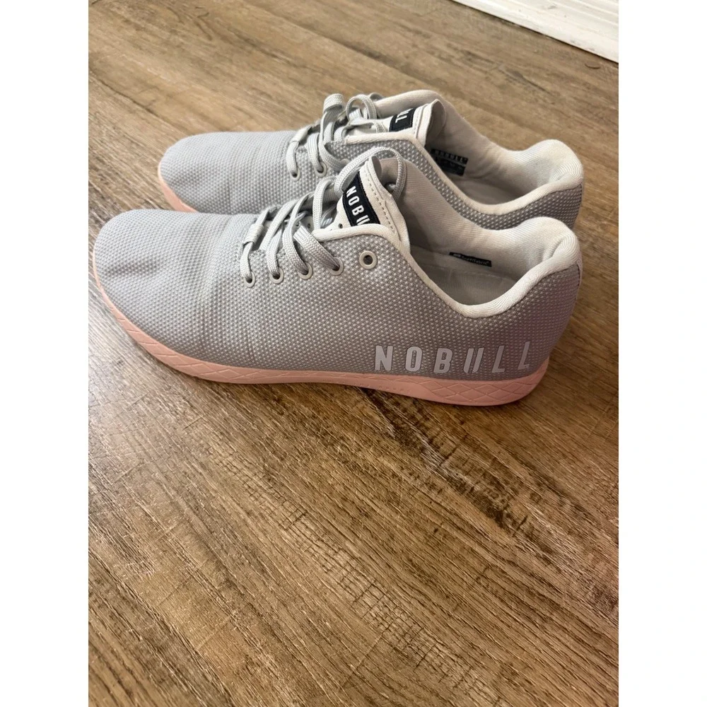 NOBULL SuperFabric Trainer Grey Pink Peach Mens 14  crosstraining shoes